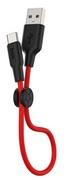 HOCOX21PlusSiliconechargingcableforType-C(L=0.25M)black&red
