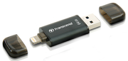 128GBLightning+USB3.1FlashDriveTranscend"JetDriveGo300",BlackPlating,Classic