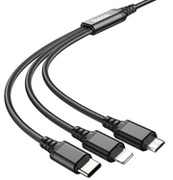 HOCOX763-in-1Superchargingcable(Lightning/Type-C/Micro)Black