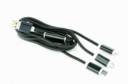 Cable3-in-1MicroUSB/Lightning/Type-C-AM,1.0m,BLACK,Cablexpert,CC-USB2-AM31-1M