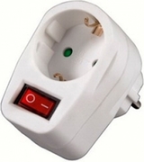 Hama476401xSocketAdapter,switchable,white