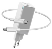 BaseusGaN2QuickChargerC+C45WEU(WithMiniCableType-CtoType-C60W(20V/3A)1m),White