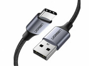 UGREENCableUSB-AtoType-C18WAluminumwithBraided(2m),US311,Black
