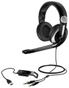 HeadsetSennheiserPC333D,14—22000Hz,32ohm,SPL:112dB,Mic70-15000Hz,2x3.5mm+USBПоворотнаяконструкцияоднойизчашекнаушников.КачественныйстереозвукотSennheiser.Микрофонсэлементомшумокомпенсации.Интегрированныйвправуючашкунаушниковре