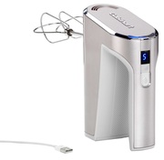 MixerCuisinartRHM100E,400Wpoweroutput,5speedlevelsplusmomentlevel/turbolevel,2xdoughhook,2xbeater,bowlwithvolumeof2l,footmixerrod,white