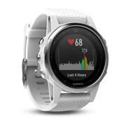 GARMINfenix5SSlateSilverwithCarrarawhiteband,MultisportGPSWatchforSport,1.2",Waterrating10ATM,BatterylifeSmartmode:Upto2weeks,64MB,GPS,Compass,Bluetooth,Smart,ANT+,SmartnotificationsandActivityTrackingFeatures,156g