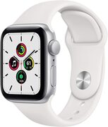 СмартчасыAppleWatchSE40mmSilverAluminumCasewithWhiteSportBand