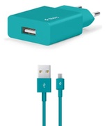 ttecWallChargerSmartTravelwithCableUSBtoMicroUSB2.1A(1.2m),Turquoise
