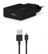 ttecWallChargerSmartTravelwithCableUSBtoMicroUSB2.1A(1.2m),Black