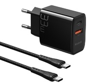 McdodoWallCharger1xUSB1xType-CwithCableType-CtoType-C33W,Black