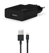 ttecWallChargerSmartTravelwithCableUSBtoLightning2.4A(1.2m),Black