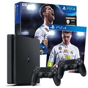 SonyPlayStation4Slim1TbBlack+FIFA2018+Controller