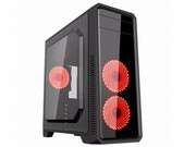 "CaseATXGamemaxG561-FRed,Transparentsidepanel,3x12cm32xLedsRedLEDFans,USB3.0""59Pluschassis,0.5mmCaseinblack,BlackChassisinsideUSB3.0*1+USB2.0*2,HD_AudioPort,HandyScrew,HddcagewithTool-lessKitFrontpanel:12cm32
