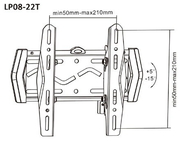 FlatPanelWallSupportBrateckLP08-22TforTVscreensize17"-37",Tiltfrom15°to5°,Bubblelevel