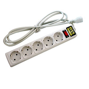SurgeProtectorforUPS,1.8m,5Sockets,SvenSpecial,Grey/White,flame-retardantmaterial