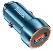 USBCarCharger-HOCOZ46Blueshield,1xUSBcharger,Totaloutput:18W,uptoPD3.0/QC3.0,Metal,Gray
