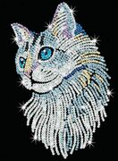 SEQUINARTBLUE-WHITECAT
