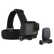 GoProHeadStrap+QuickClip-wearyourGoProonyourheadwiththeHeadStrap,orusetheQuickCliptoattachittoabackwardsbaseballcaporother3mmto10mmthickobject,compatiblewithallGoProcameras.