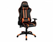 "GamingChairCanyonFobos,Maximumload150kg,Headrest&Lumbarcushion,Black/OrangeWheels:60mmPolyurethane,Class4GasLift,2Dadjustablearmrests,Tiltedbackrest90°-150°,1.5mmthickmetalframe,Highqualityecoleather,Nylon5StarsBase