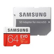 .64GBMicroSD(Class10).UHS-I(U3)+SDadapter,SamsungEVOPlus"MB-MP64GA"(R/W:100/60MB/s)