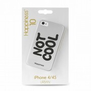 HappynessCover"Notcool"foriPhone4/4s,silverwithblacktext