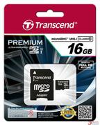 16GBMicroSDHC(Class10),SDadapter,UHS-I,600X,Transcend"TS16GUSDU1"Ultimate(R/W:90/45MB/s)