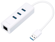 TP-LINKUE330,USB3.03-PortHub&GigabitEthernetAdapterAdds3additionalUSB3.0^portsthatsupporttransferspeedupto5Gbps,10timesfasterthanUSB2.0AddsGigabitEthernetnetworkconnectivitythatsupportstransferspeedupto1000MbpsCompact