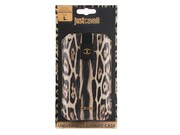 JustCavalliUniversalpouchcaselarge"Leopard",singlestripemagneticclosure